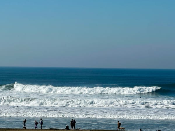sunny sky over strong current at the beach in SF